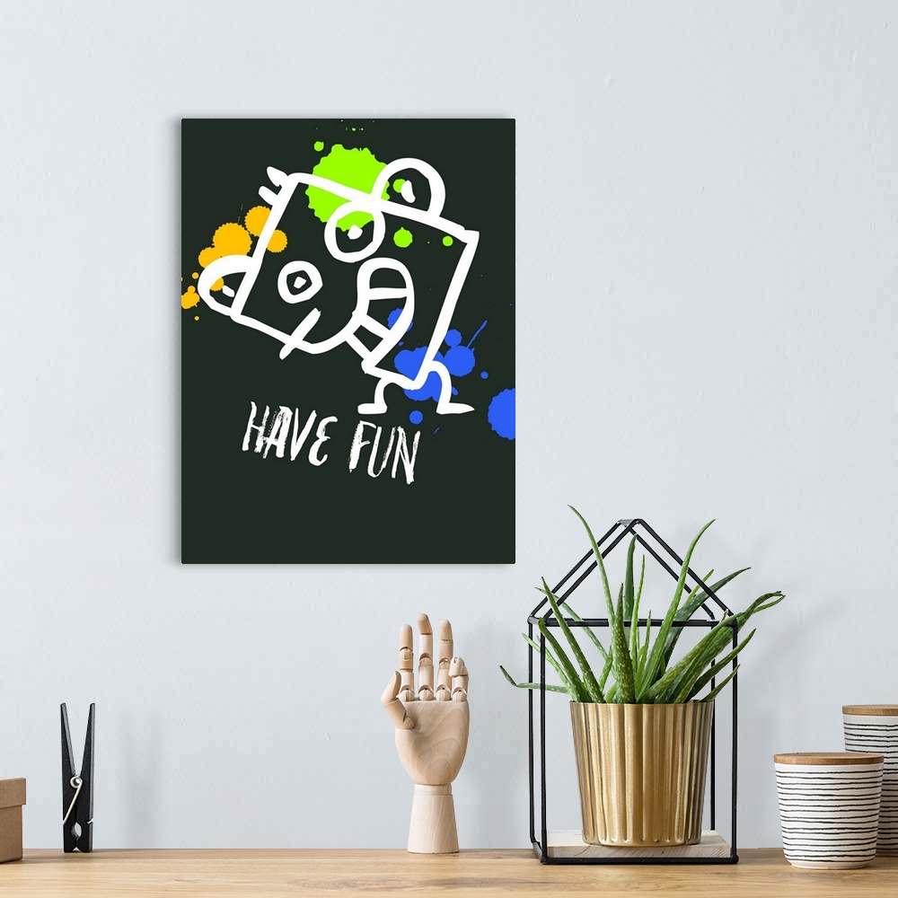 A bohemian room featuring Have Fun Poster II