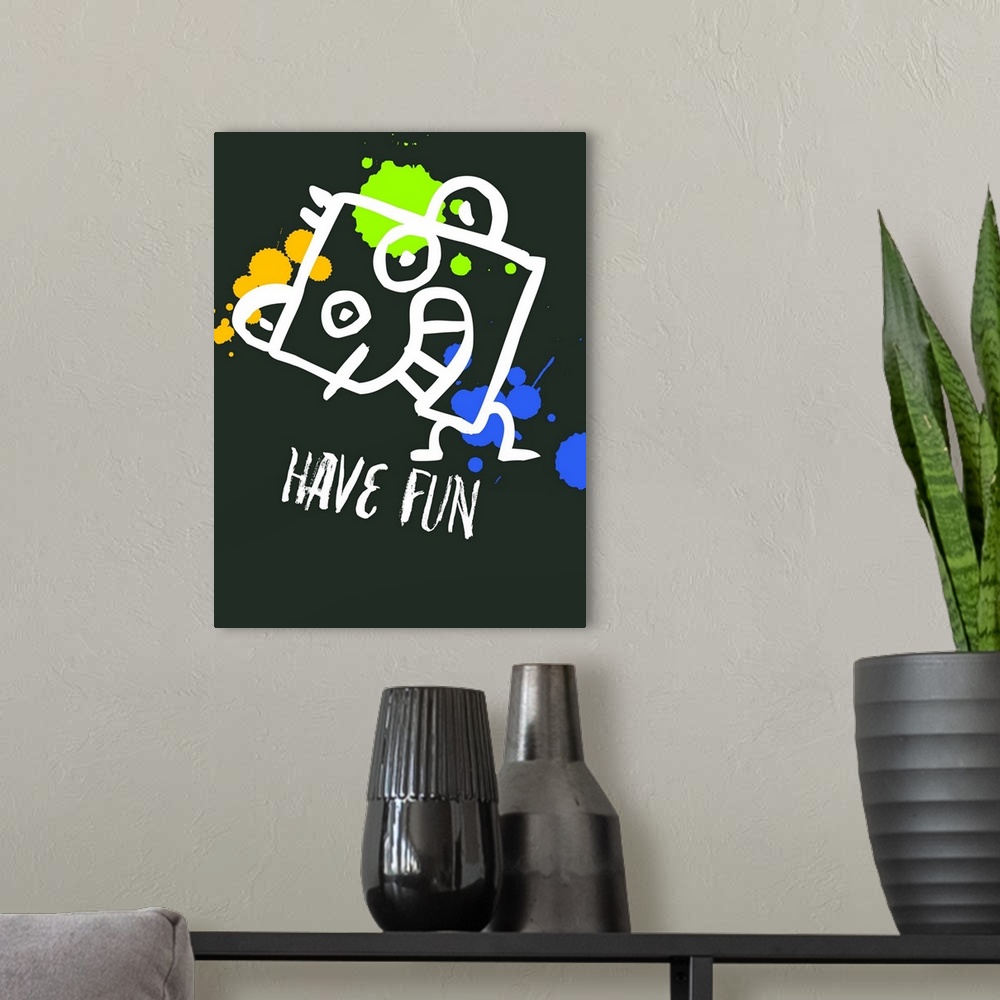 A modern room featuring Have Fun Poster II