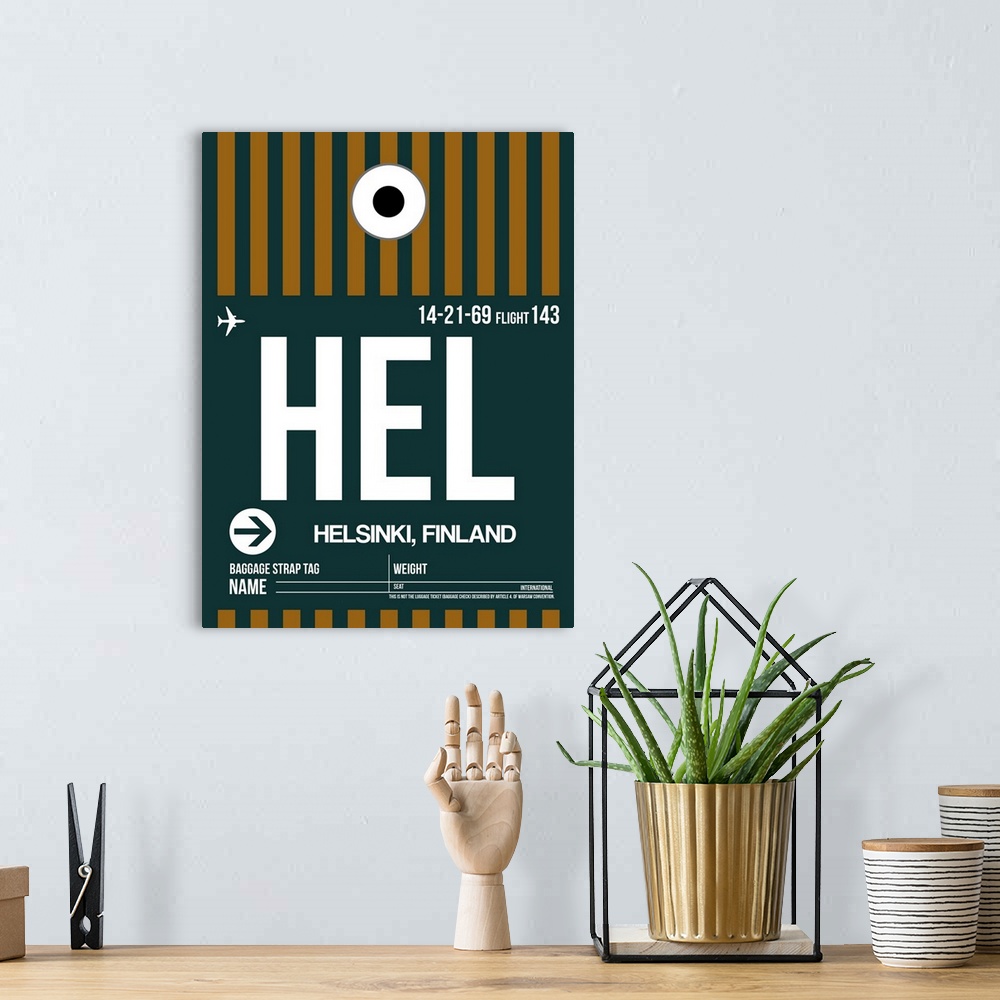 A bohemian room featuring HEL Helsinki Luggage Tag II