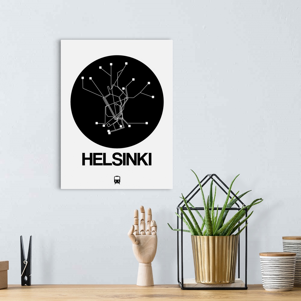 A bohemian room featuring Helsinki Black Subway Map