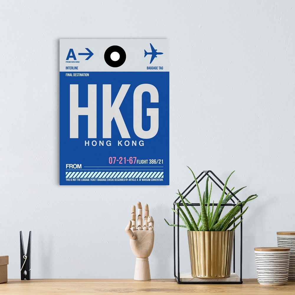 A bohemian room featuring HKG Hog Kong Luggage Tag I