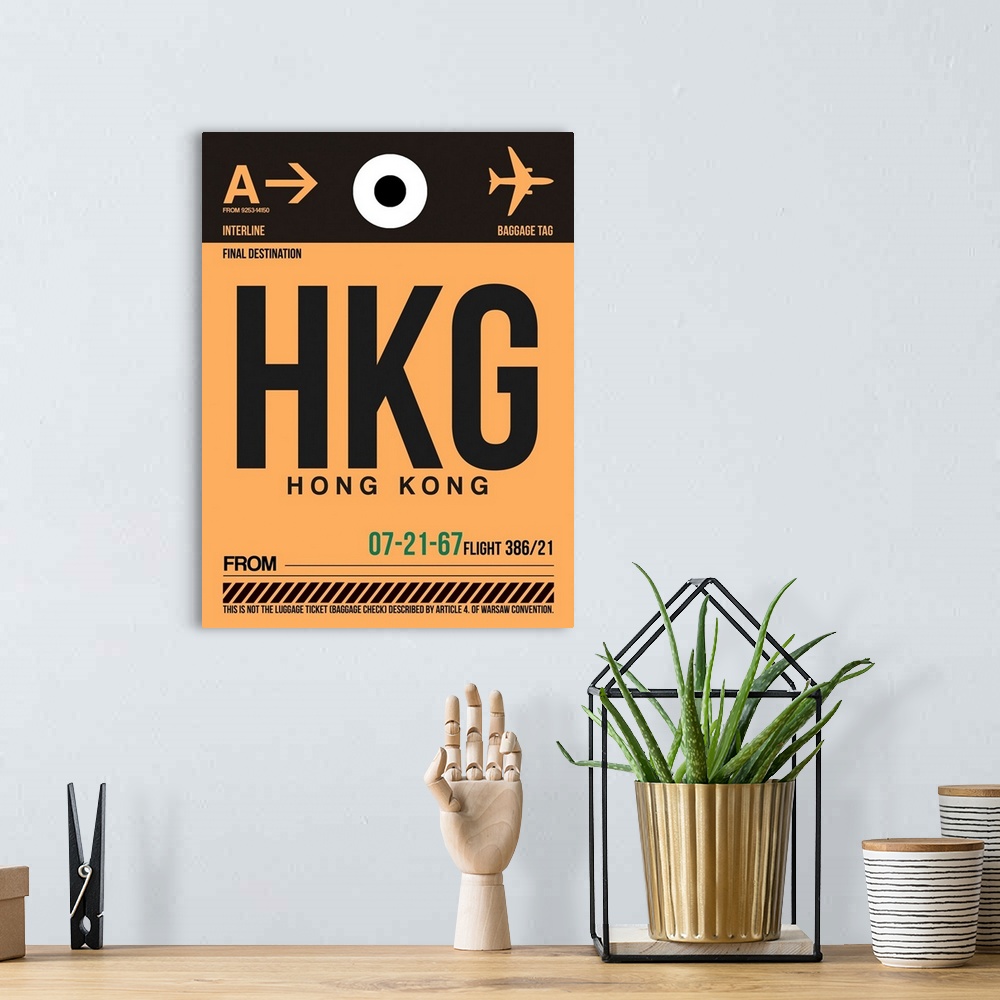 A bohemian room featuring HKG Hog Kong Luggage Tag II