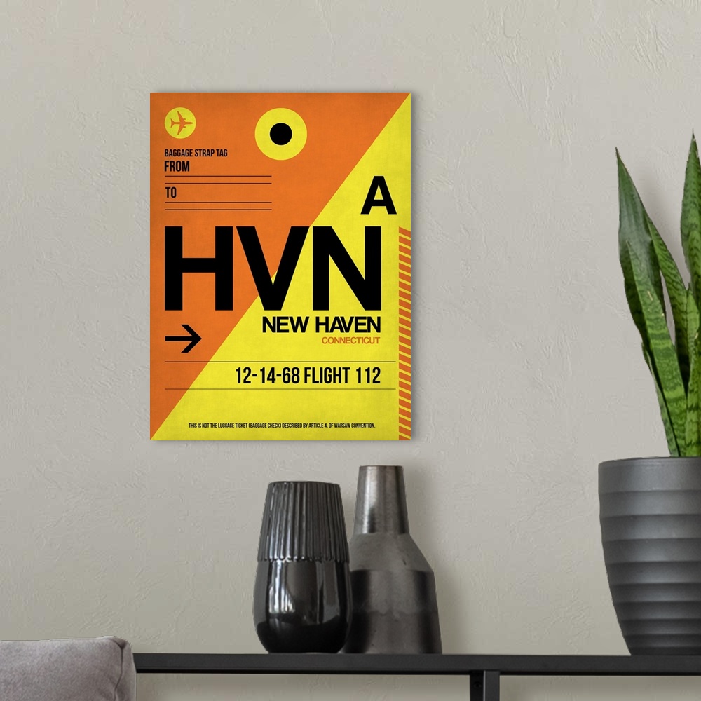 A modern room featuring HVN New Haven Luggage Tag I