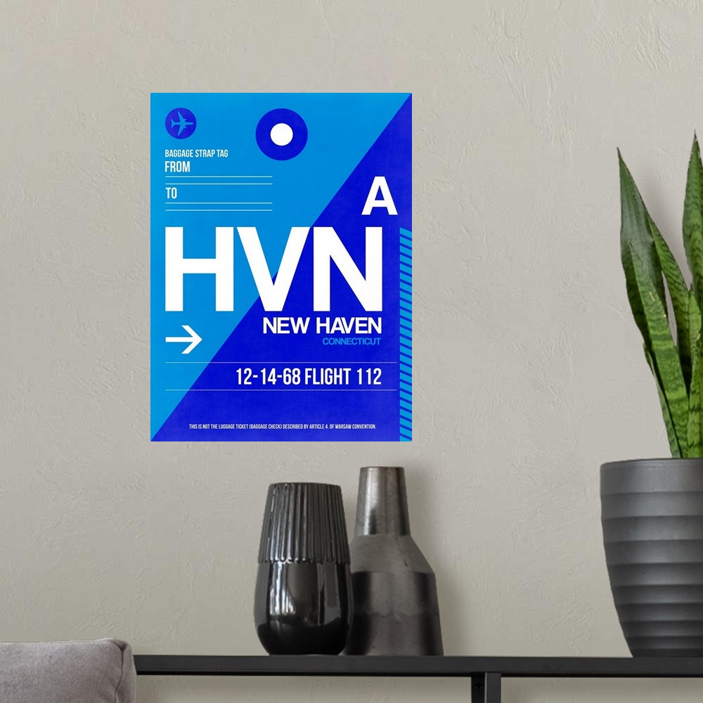 A modern room featuring HVN New Haven Luggage Tag II