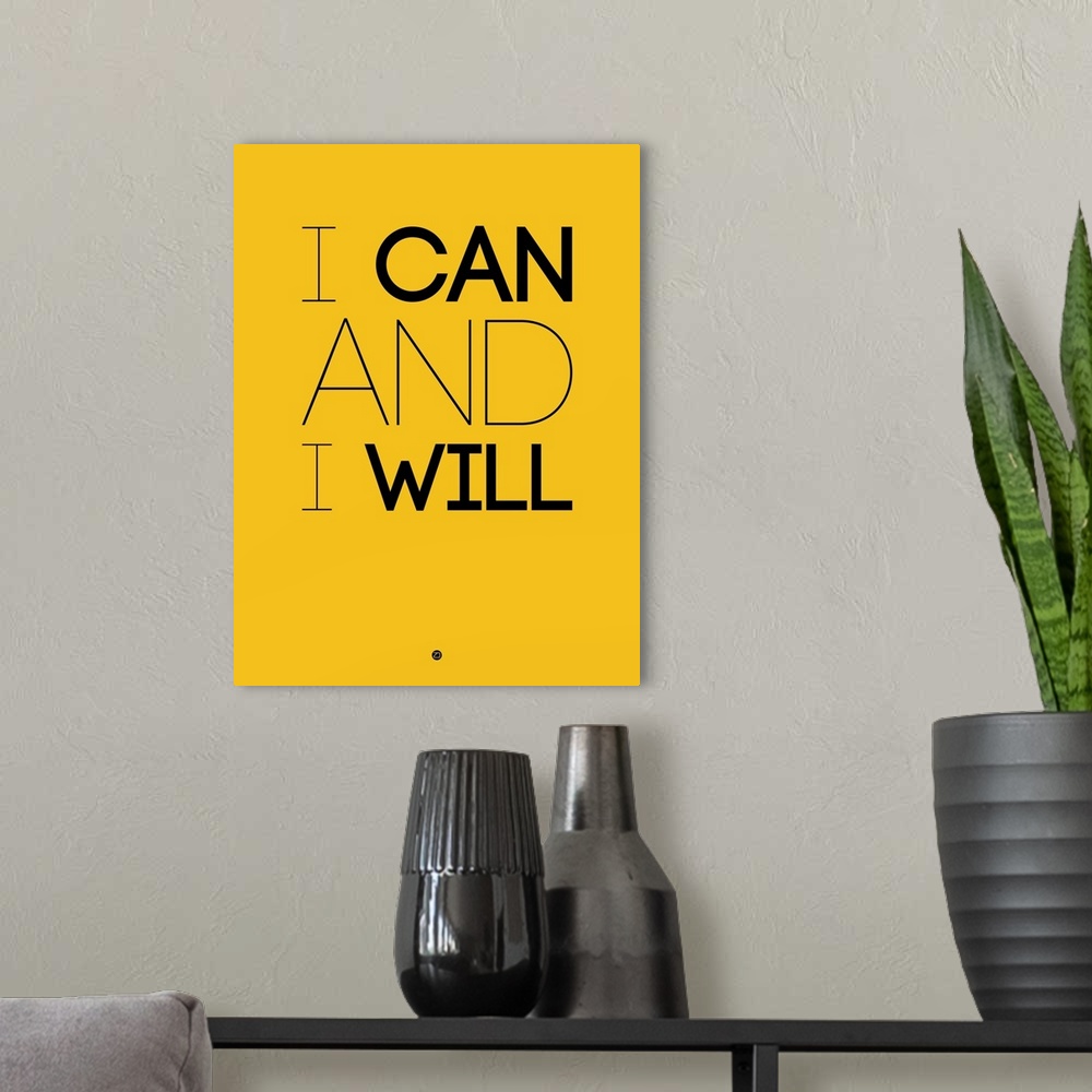 A modern room featuring I Can And I Will Poster II