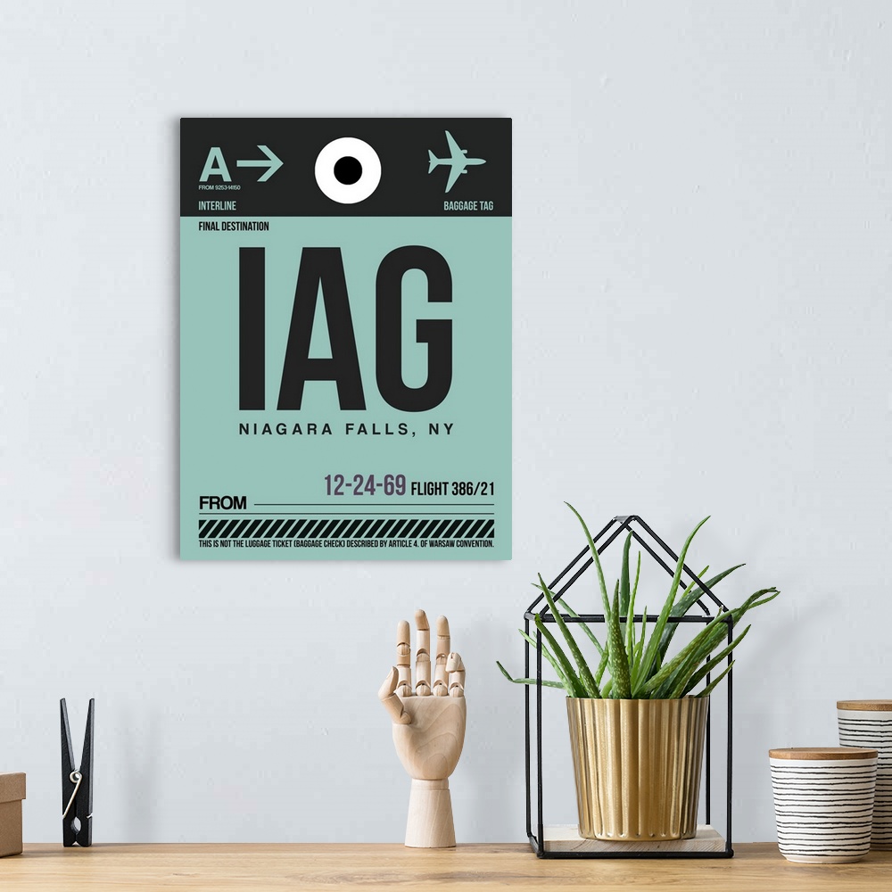 A bohemian room featuring IAG Niagara Falls Luggage Tag II