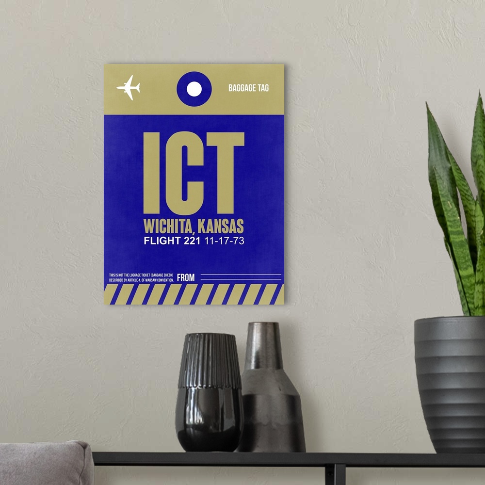A modern room featuring ICT Wichita Luggage Tag II