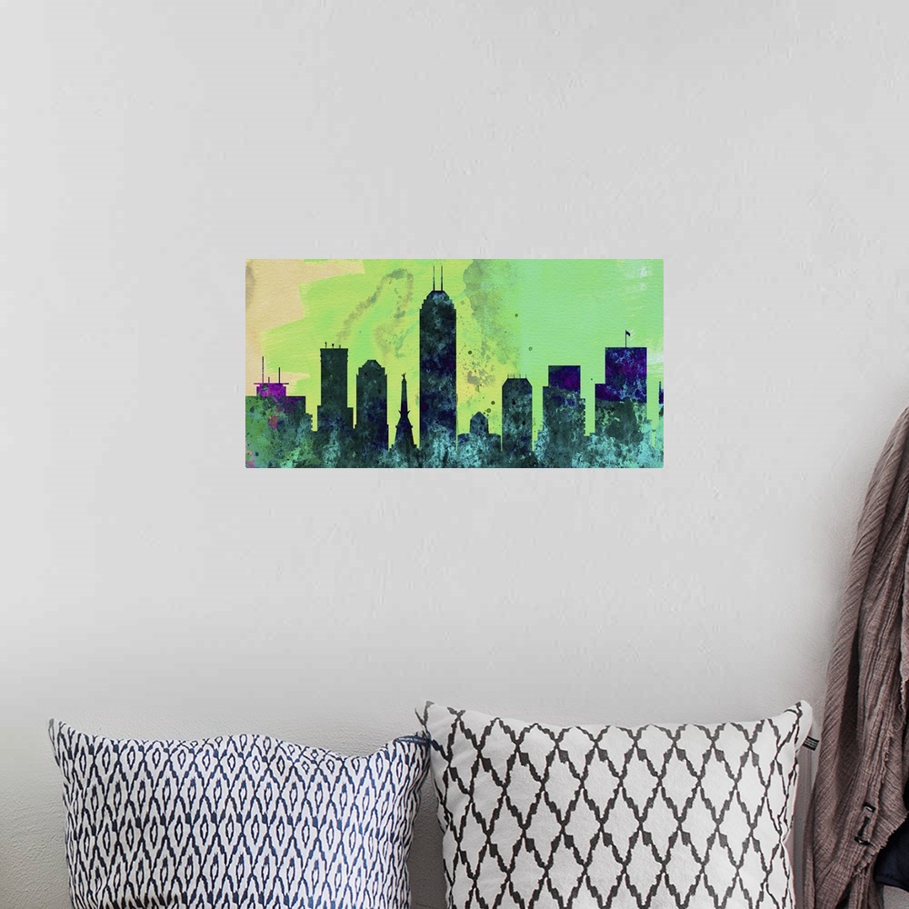 A bohemian room featuring Indianapolis City Skyline
