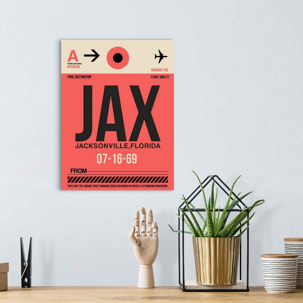 A bohemian room featuring JAX Jacksonville Luggage Tag I