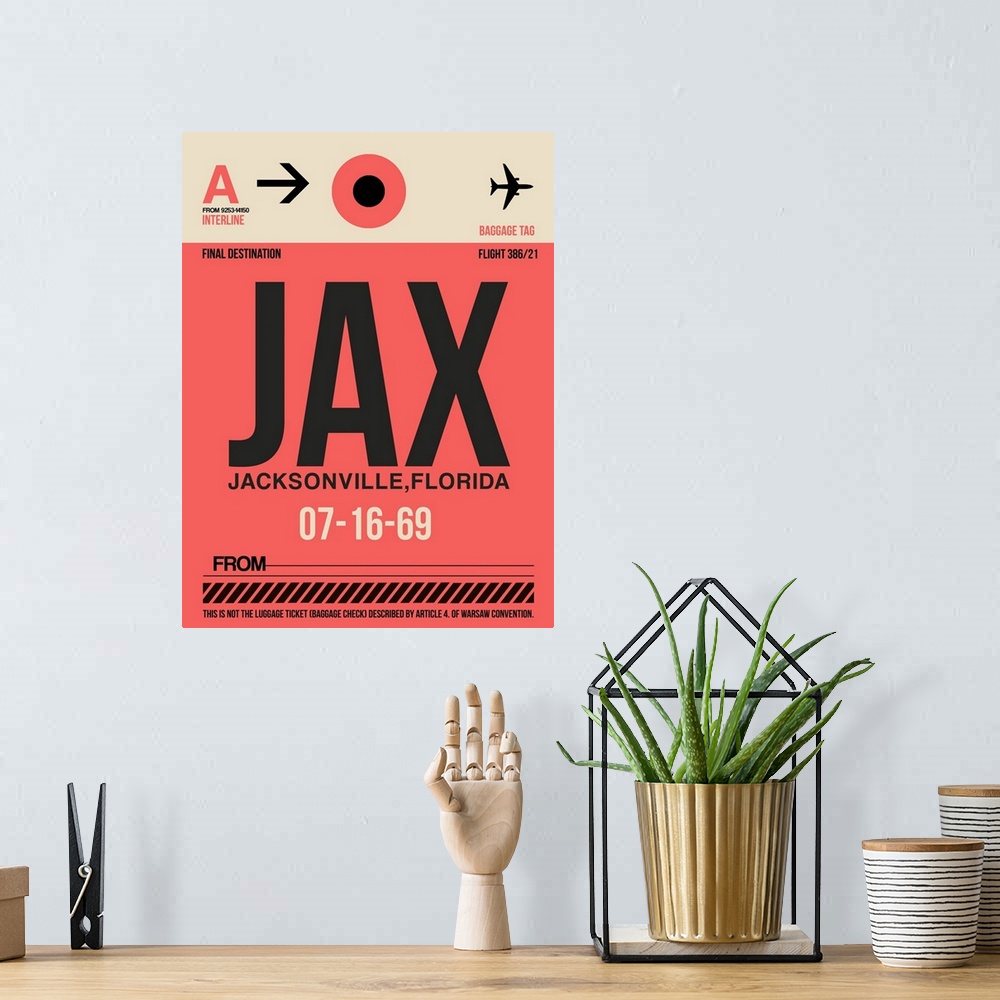 A bohemian room featuring JAX Jacksonville Luggage Tag I