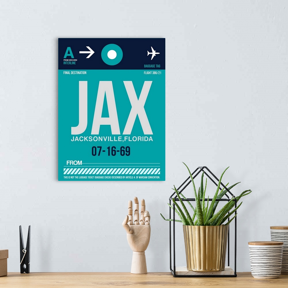 A bohemian room featuring JAX Jacksonville Luggage Tag II