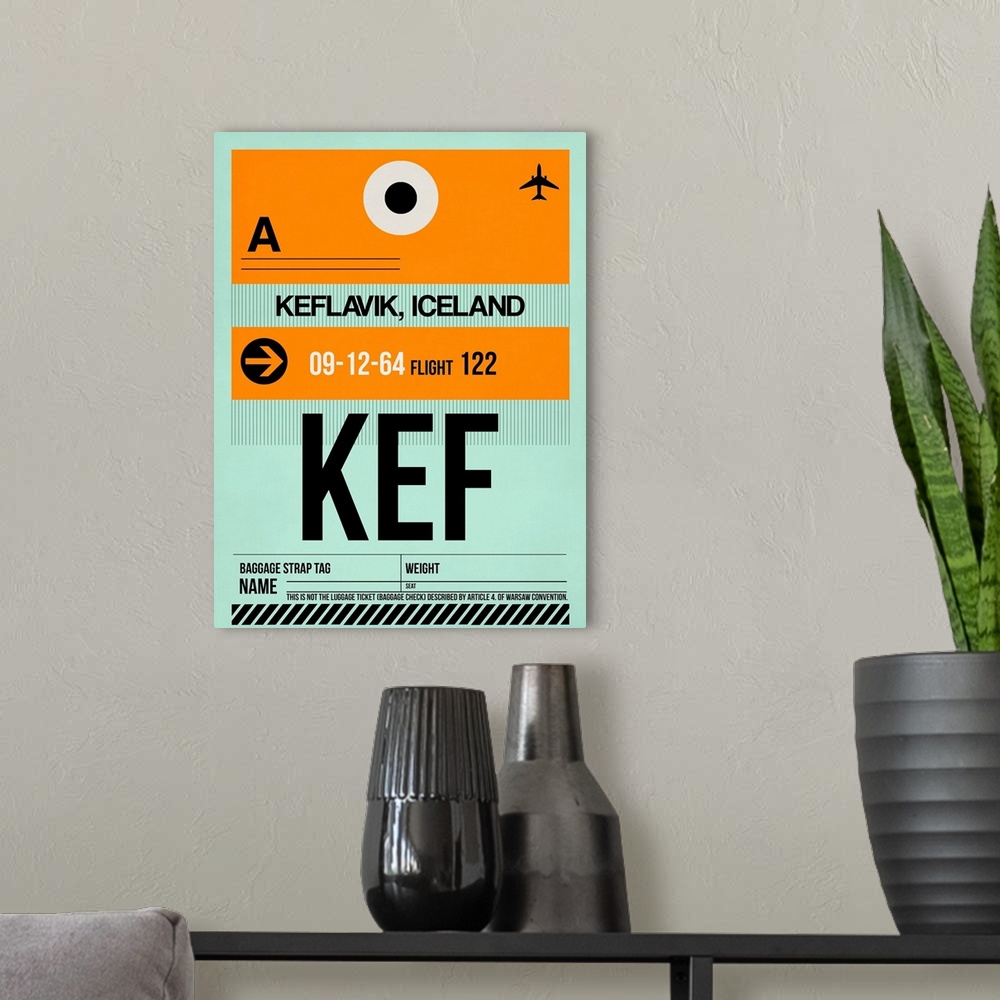A modern room featuring KEF Keflavik Luggage Tag II