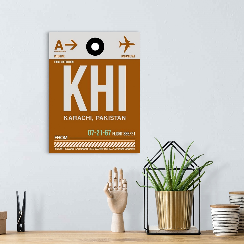A bohemian room featuring KHI Karachi Luggage Tag II