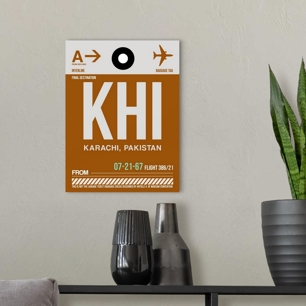 A modern room featuring KHI Karachi Luggage Tag II