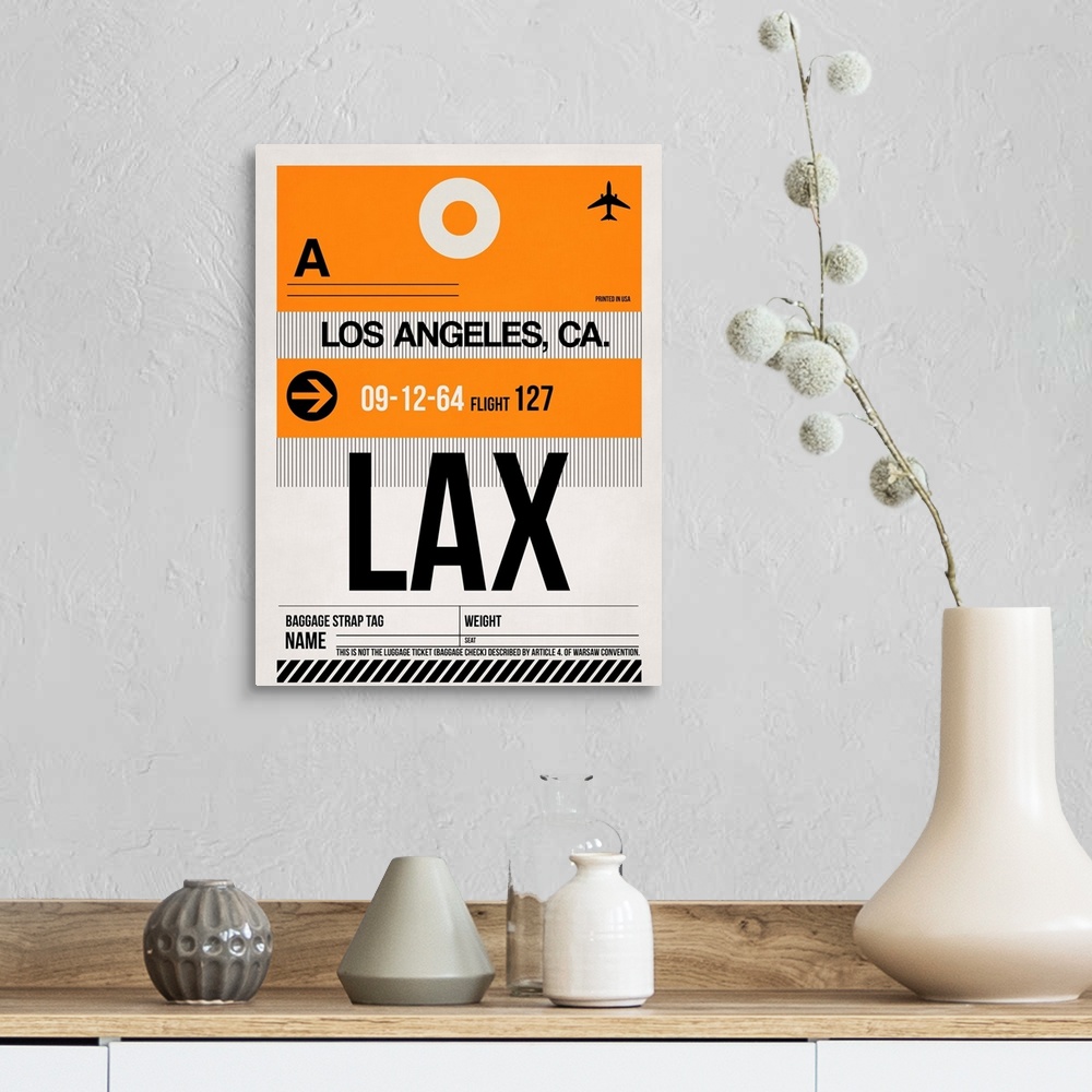 A farmhouse room featuring LAX Los Angeles Luggage Tag II