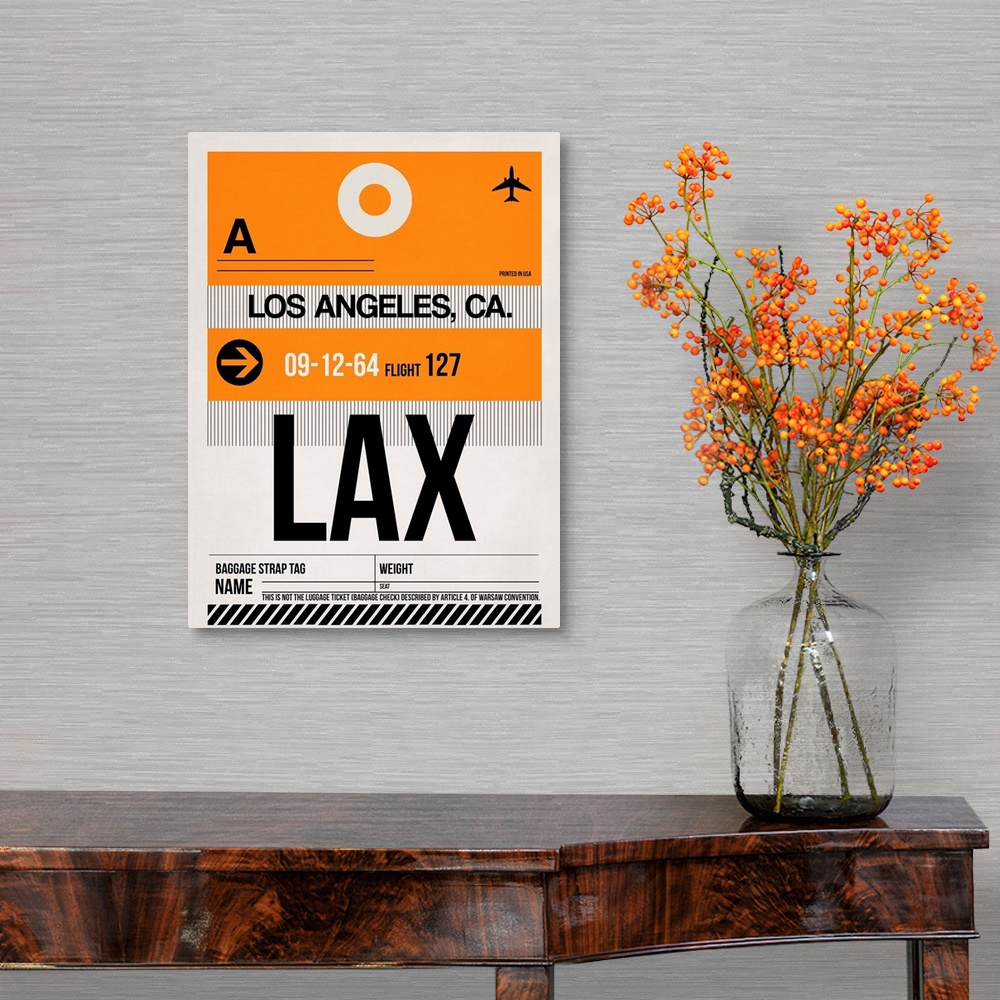 A traditional room featuring LAX Los Angeles Luggage Tag II