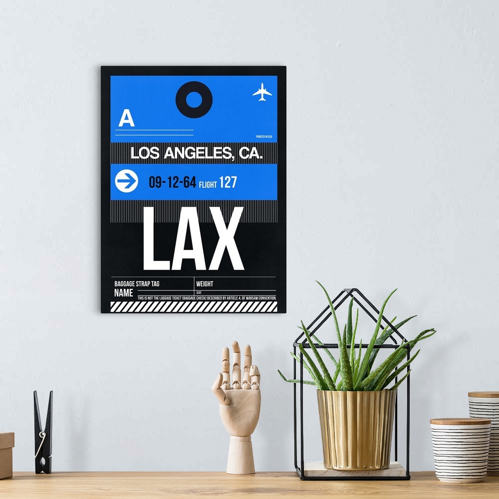 A bohemian room featuring LAX Los Angeles Luggage Tag III