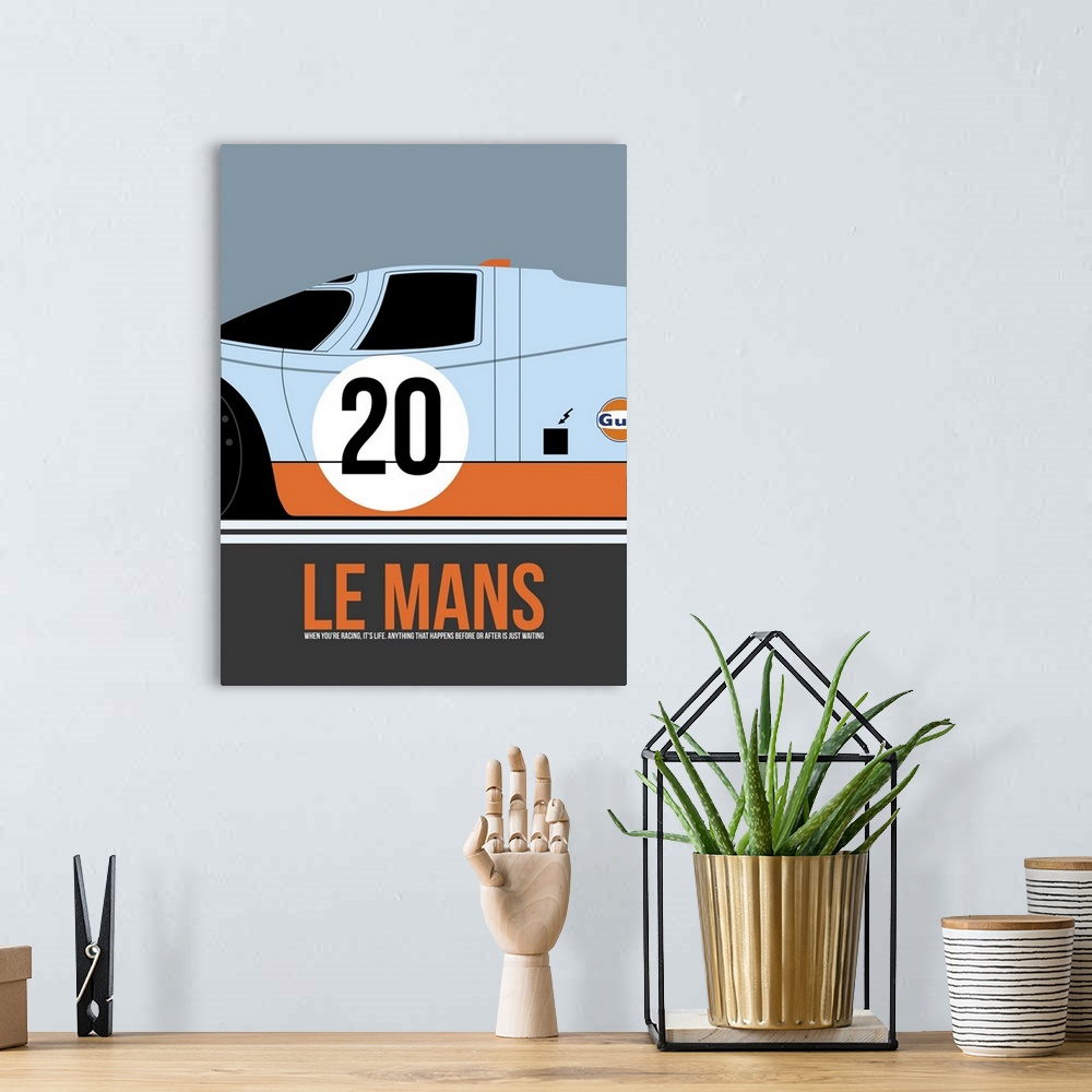 A bohemian room featuring Le Mans Poster II