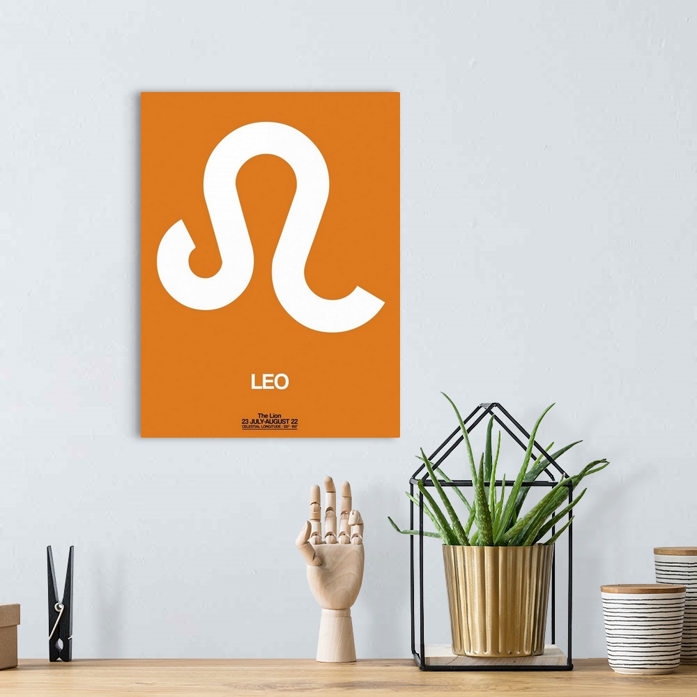 A bohemian room featuring Minimalist artwork of the astrological sign of Leo.
