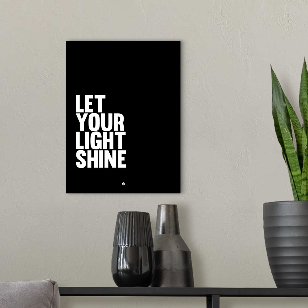 A modern room featuring Let Your Lite Shine Poster II