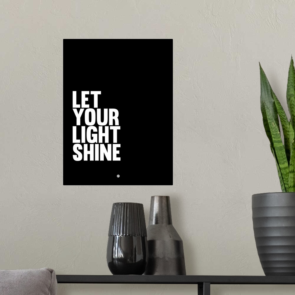 A modern room featuring Let Your Lite Shine Poster II
