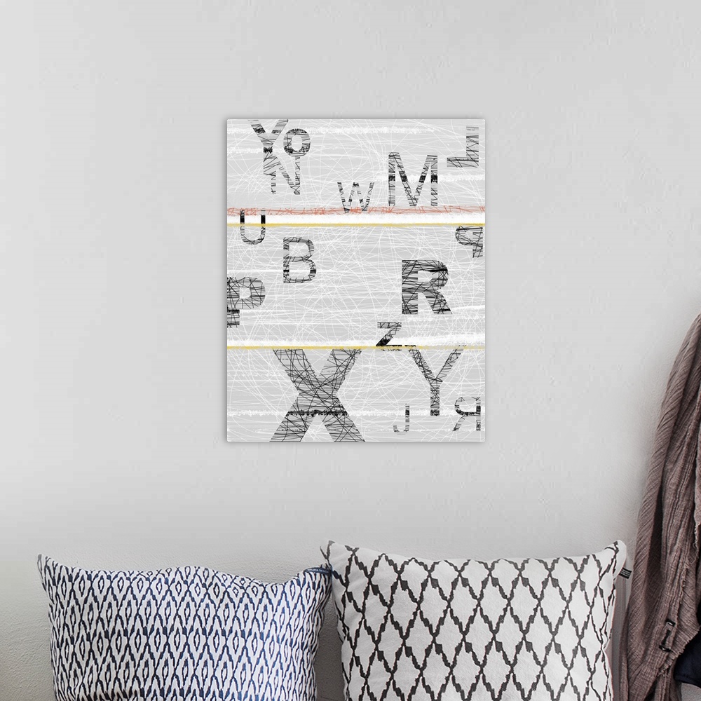 A bohemian room featuring Letters Grey