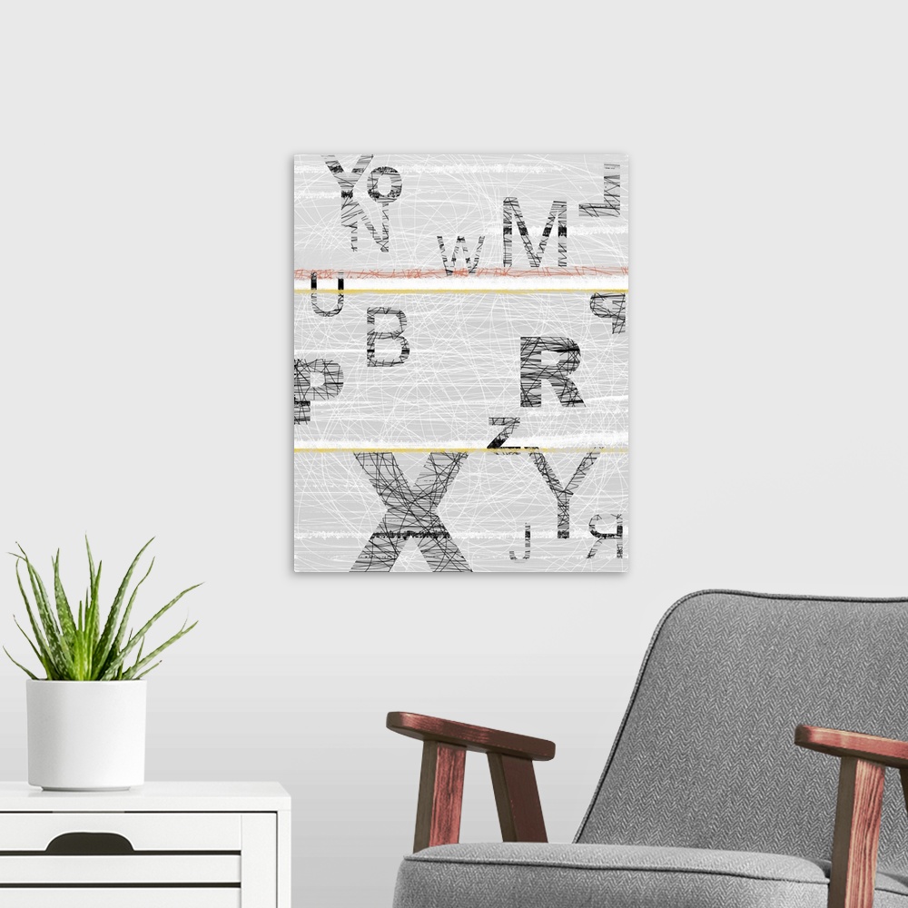 A modern room featuring Letters Grey