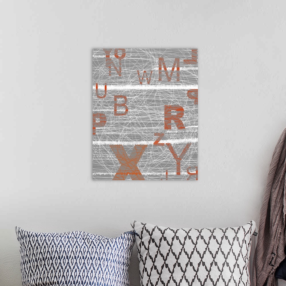 A bohemian room featuring Letters Orange