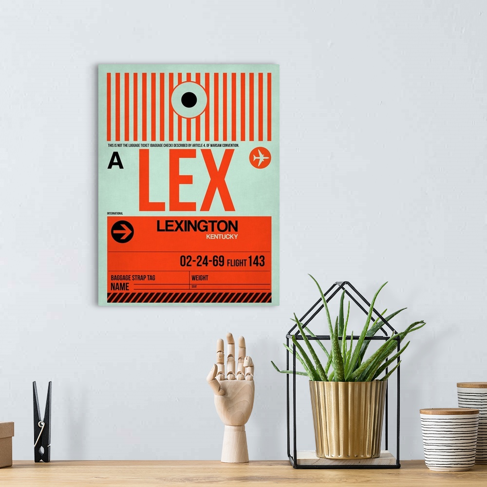 A bohemian room featuring LEX Lexington Luggage Tag I