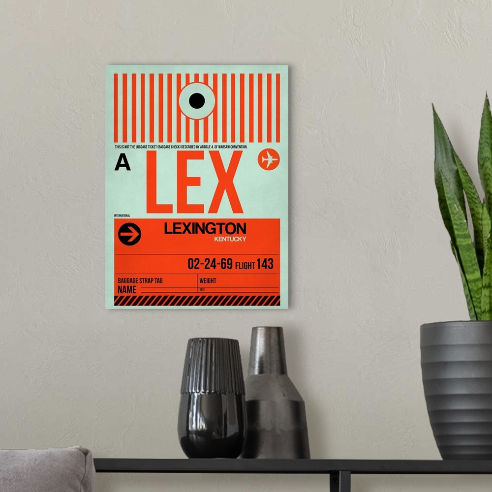 A modern room featuring LEX Lexington Luggage Tag I