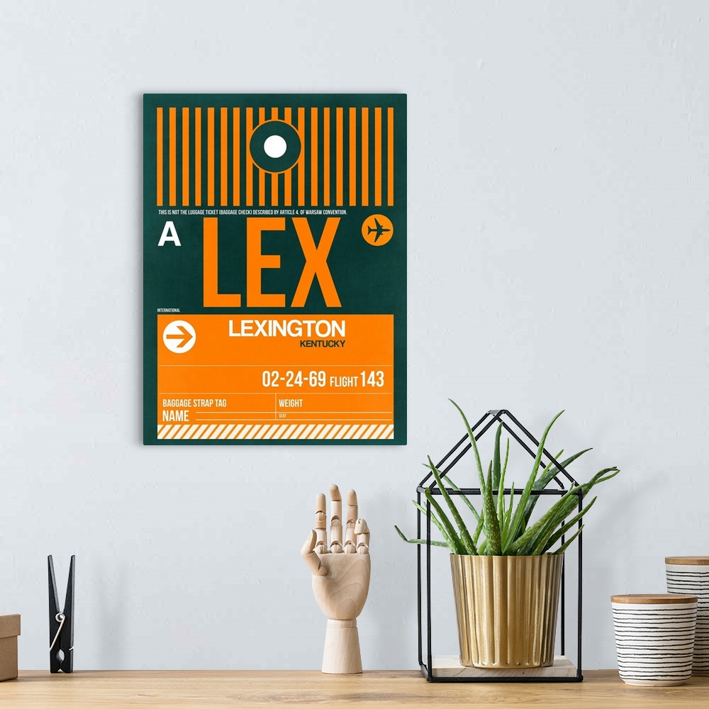 A bohemian room featuring LEX Lexington Luggage Tag II