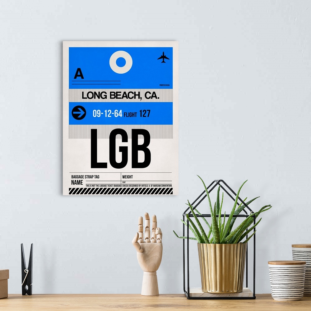 A bohemian room featuring LGB Long Beach Luggage Tag I