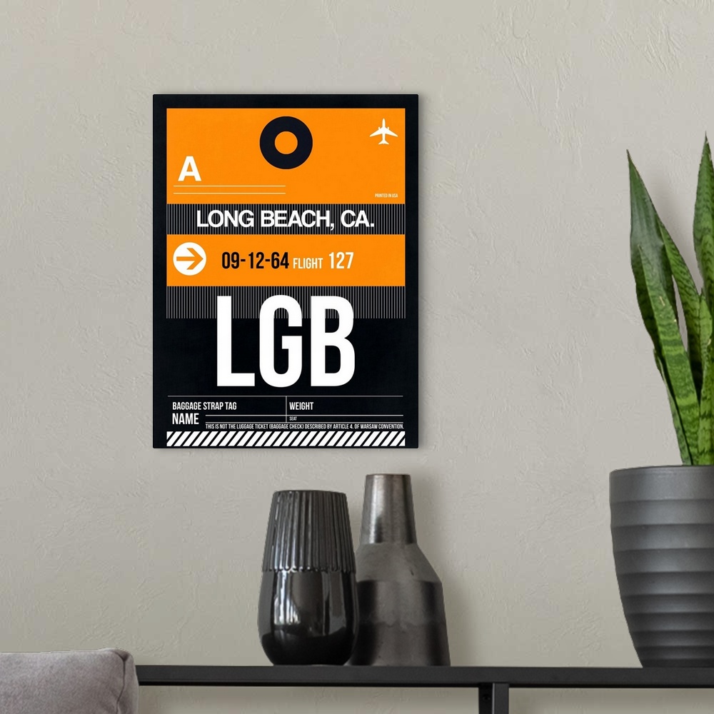 A modern room featuring LGB Long Beach Luggage Tag II