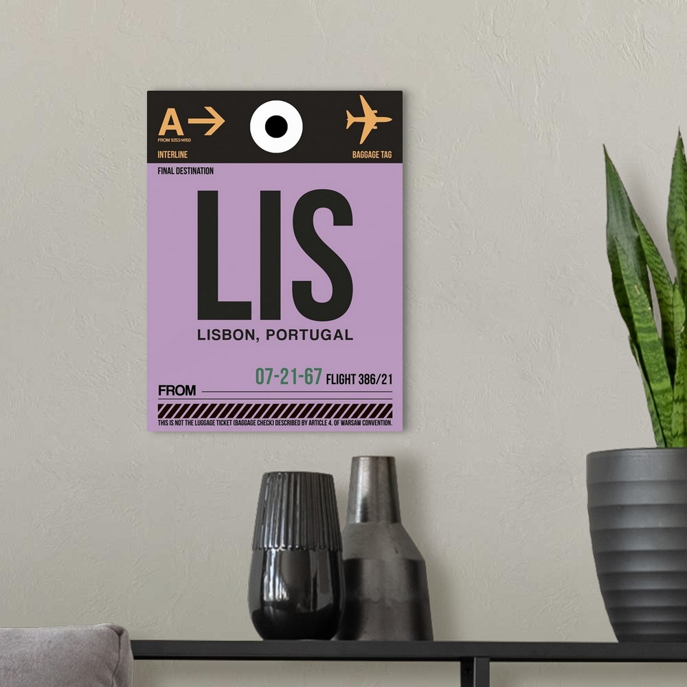 A modern room featuring LIS Lisbon Luggage Tag I