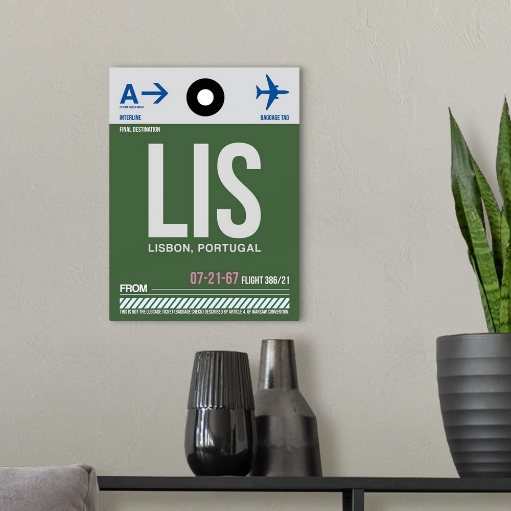 A modern room featuring LIS Lisbon Luggage Tag II