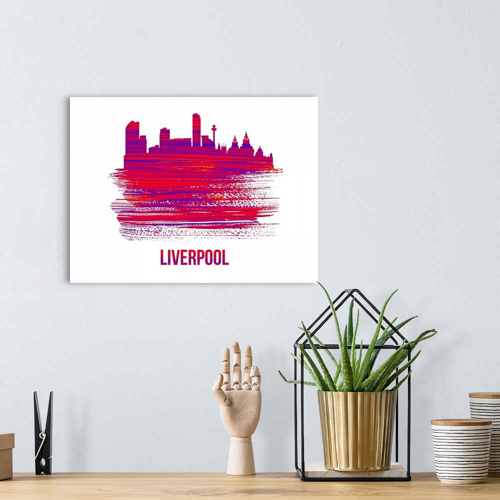A bohemian room featuring Liverpool Skyline
