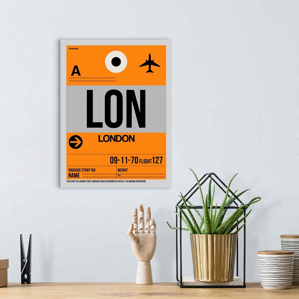 A bohemian room featuring LON London Luggage Tag I