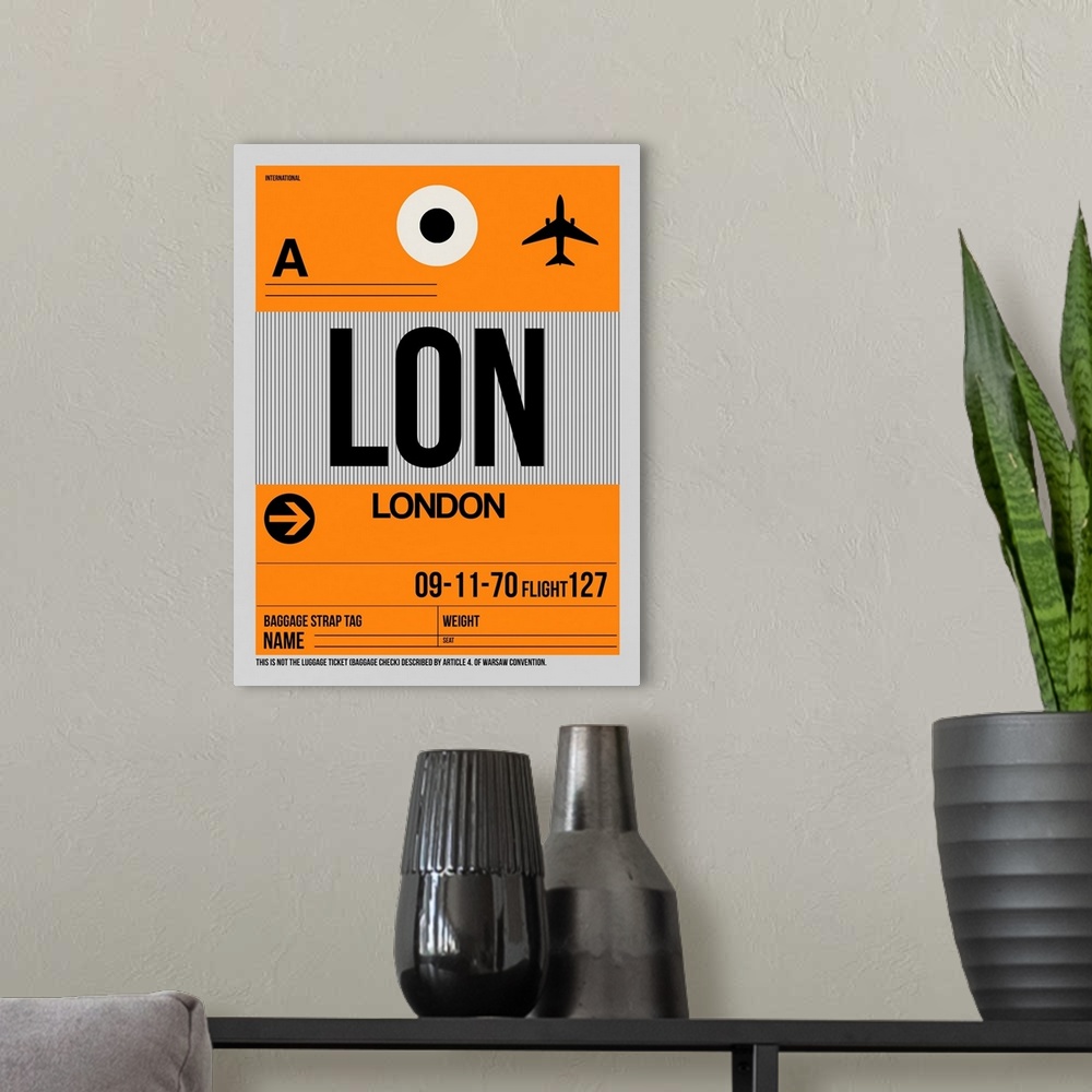 A modern room featuring LON London Luggage Tag I