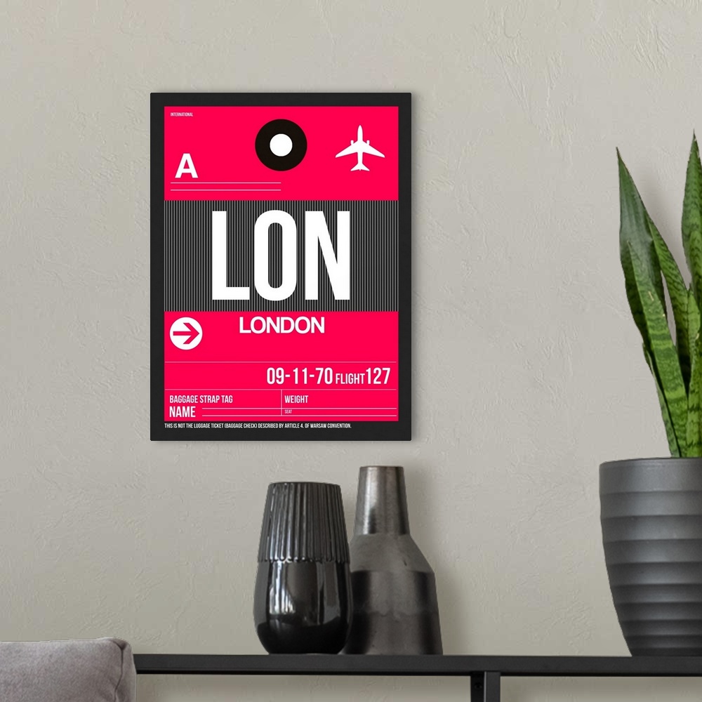 A modern room featuring LON London Luggage Tag II