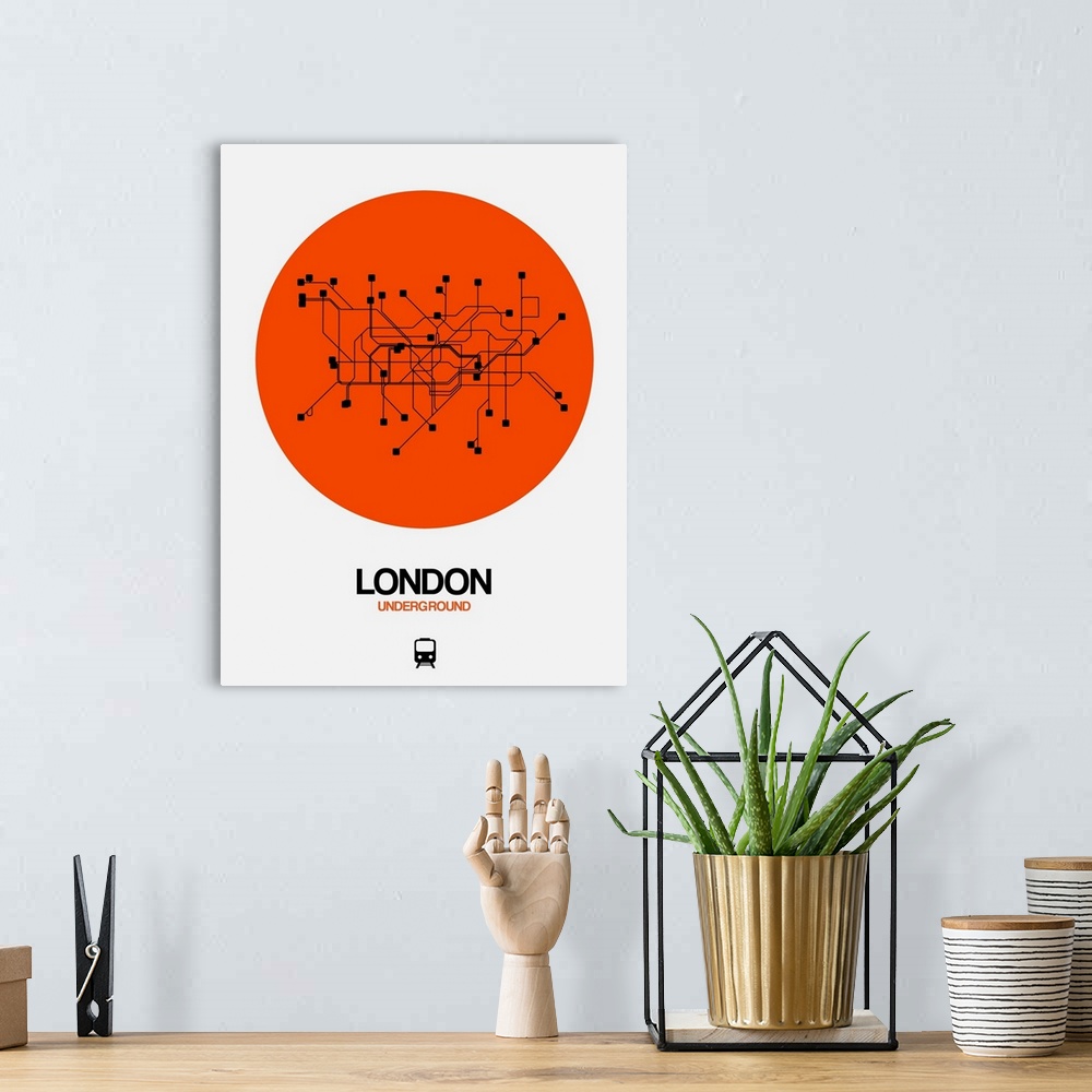 A bohemian room featuring London Orange Subway Map