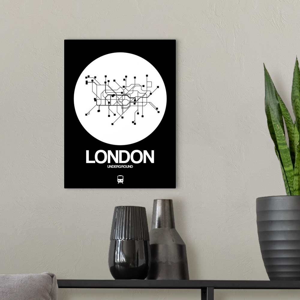 A modern room featuring London White Subway Map
