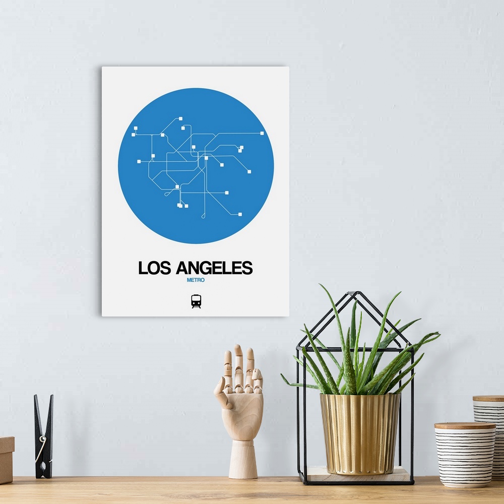 A bohemian room featuring Los Angeles Blue Subway Map