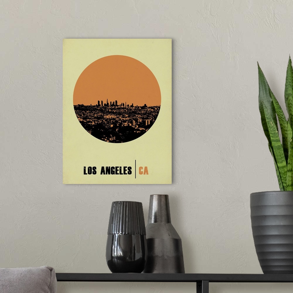 A modern room featuring Los Angeles Circle Poster II