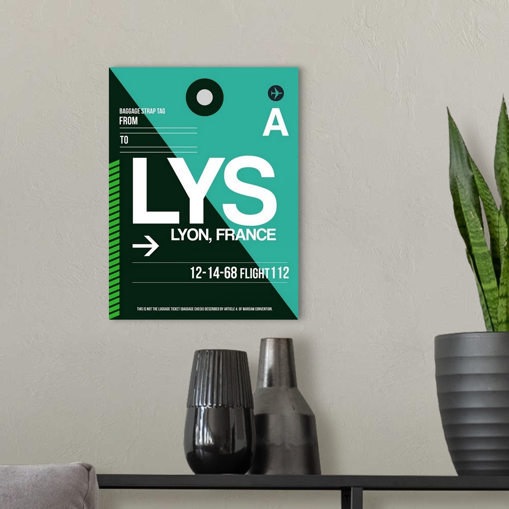 A modern room featuring LYS Lyon Luggage Tag II
