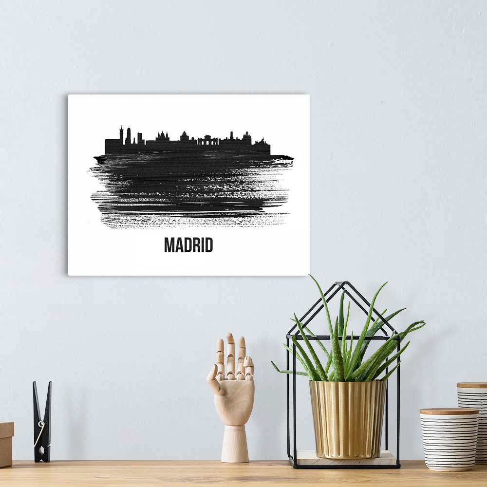 A bohemian room featuring Madrid Skyline