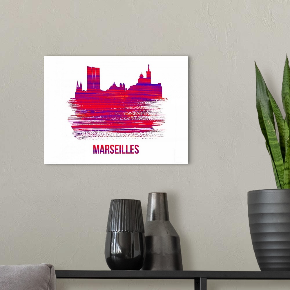 A modern room featuring Marseilles Skyline