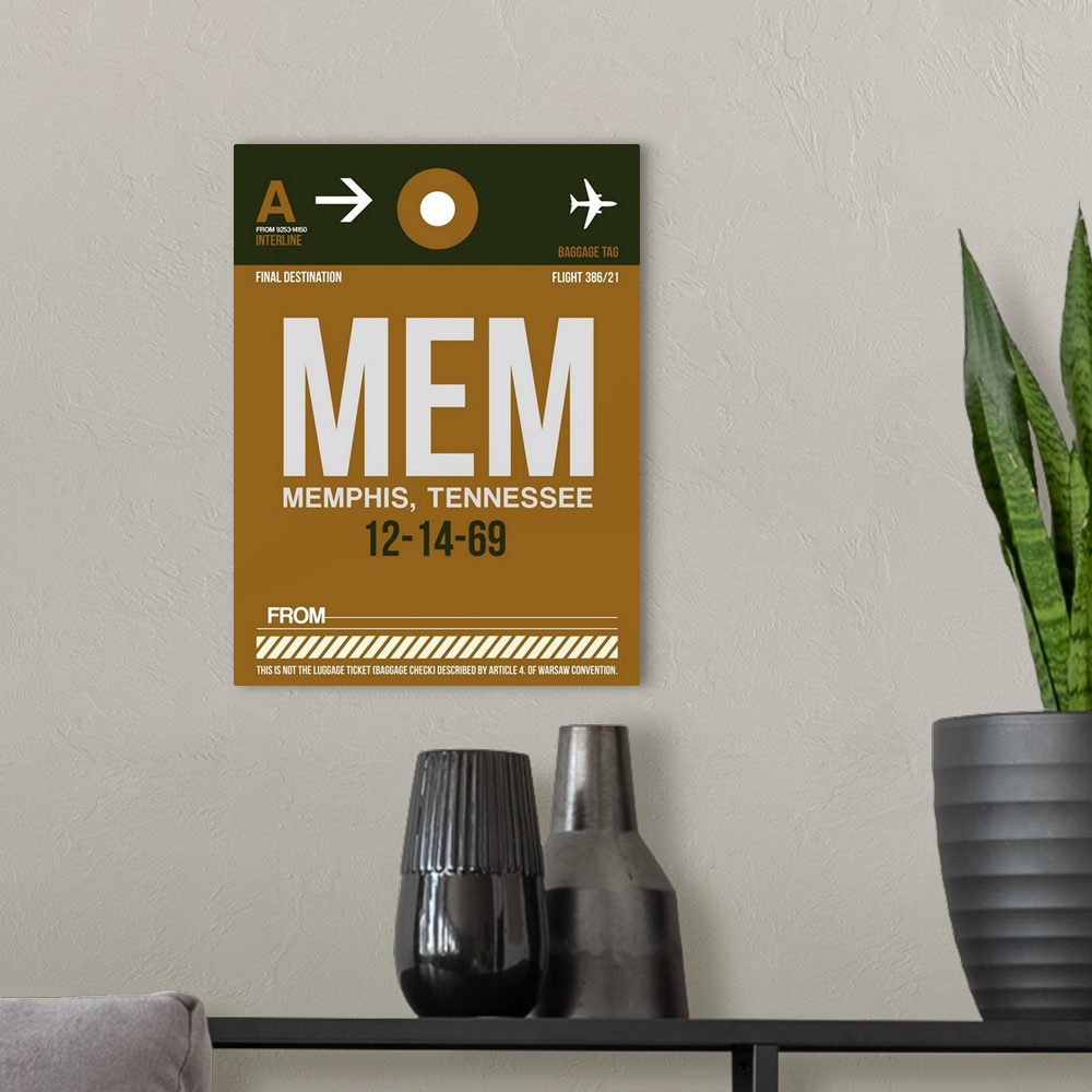 A modern room featuring MEM Memphis Luggage Tag I