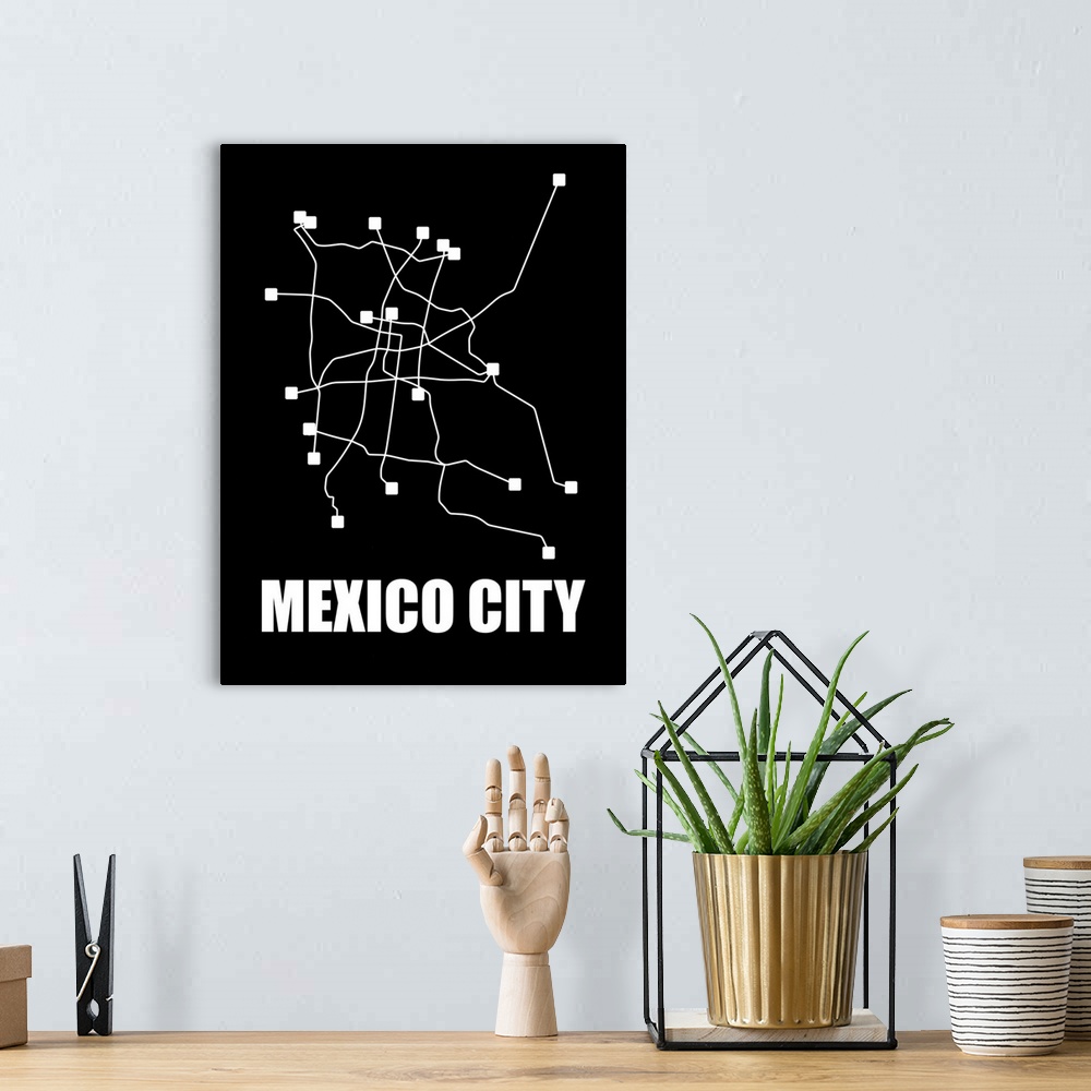A bohemian room featuring Mexico City Subway Map III