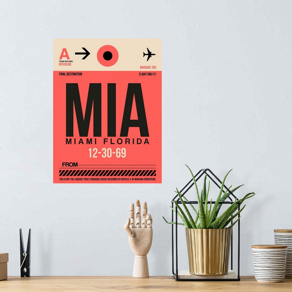 A bohemian room featuring MIA Miami Luggage Tag I