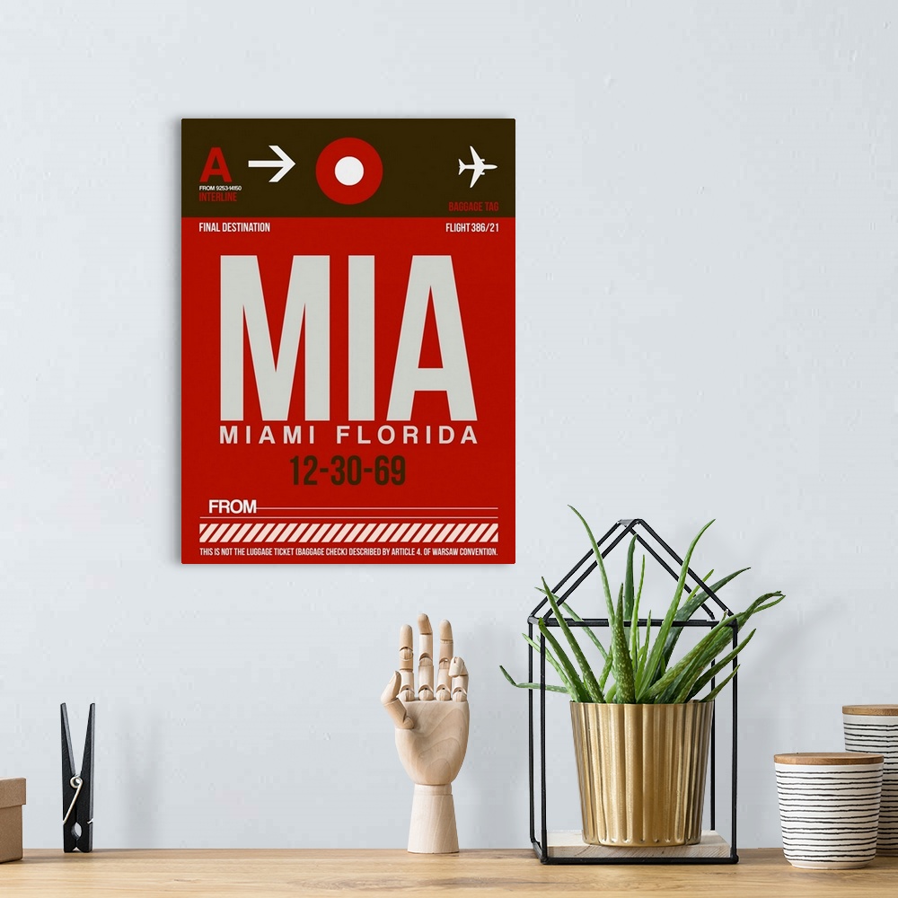 A bohemian room featuring MIA Miami Luggage Tag II